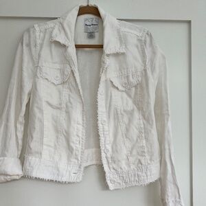 Tommy Bahama Two Palms Raw Edge Linen Jacket white